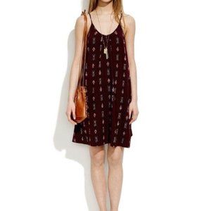 Madewell Backyard Sundress Aztec Ikat Burgundy